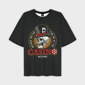 Мужская футболка oversize 3D с принтом Casino в Новосибирске,  |  | 
