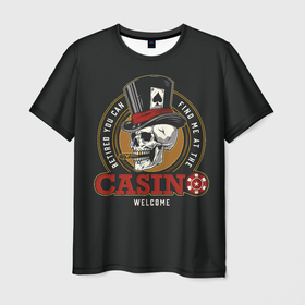 Мужская футболка 3D с принтом Casino в Новосибирске, 100% полиэфир | прямой крой, круглый вырез горловины, длина до линии бедер | Тематика изображения на принте: 
