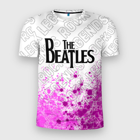 Мужская футболка 3D Slim с принтом The Beatles rock legends посередине в Санкт-Петербурге, 100% полиэстер с улучшенными характеристиками | приталенный силуэт, круглая горловина, широкие плечи, сужается к линии бедра | 