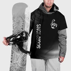 Накидка на куртку 3D с принтом Scorpions glitch на темном фоне вертикально , 100% полиэстер |  | 