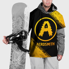 Накидка на куртку 3D с принтом Aerosmith   gold gradient в Петрозаводске, 100% полиэстер |  | 