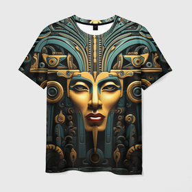 Мужская футболка 3D с принтом Египетские фараоны , 100% полиэфир | прямой крой, круглый вырез горловины, длина до линии бедер | 