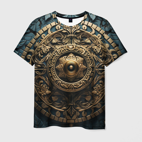 Мужская футболка 3D с принтом Орнамент в кельтском стиле в Кировске, 100% полиэфир | прямой крой, круглый вырез горловины, длина до линии бедер | 