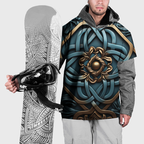 Накидка на куртку 3D с принтом Симметричный орнамент в кельтской стилистике в Санкт-Петербурге, 100% полиэстер |  | 