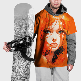 Накидка на куртку 3D с принтом Огненная красотка в Петрозаводске, 100% полиэстер |  | 