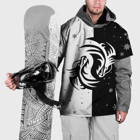 Накидка на куртку 3D с принтом Инь Янь   Драконы , 100% полиэстер |  | 