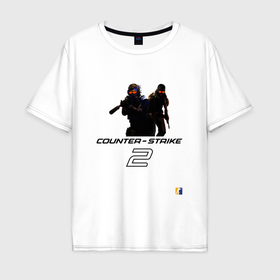 Мужская футболка хлопок Oversize с принтом Counter strike 2   welcome to cs2 в Санкт-Петербурге, 100% хлопок | свободный крой, круглый ворот, “спинка” длиннее передней части | 