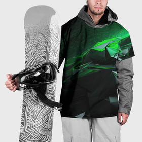 Накидка на куртку 3D с принтом Green abstract  geometry в Екатеринбурге, 100% полиэстер |  | Тематика изображения на принте: 