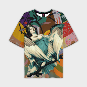 Мужская футболка oversize 3D с принтом Мифическая райская птица   печали и радости ,  |  | 