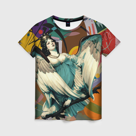Женская футболка 3D с принтом Мифическая райская птица   печали и радости в Белгороде, 100% полиэфир ( синтетическое хлопкоподобное полотно) | прямой крой, круглый вырез горловины, длина до линии бедер | 
