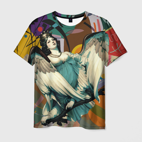 Мужская футболка 3D с принтом Мифическая райская птица   печали и радости в Екатеринбурге, 100% полиэфир | прямой крой, круглый вырез горловины, длина до линии бедер | Тематика изображения на принте: 