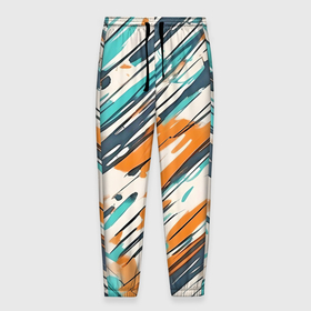 Мужские брюки 3D с принтом Абстракция разноцветная в Петрозаводске, 100% полиэстер | манжеты по низу, эластичный пояс регулируется шнурком, по бокам два кармана без застежек, внутренняя часть кармана из мелкой сетки | 