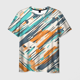 Мужская футболка 3D с принтом Абстракция разноцветная в Петрозаводске, 100% полиэфир | прямой крой, круглый вырез горловины, длина до линии бедер | 