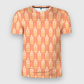 Мужская футболка 3D Slim с принтом Пшеница колосится в ретро поле в Новосибирске, 100% полиэстер с улучшенными характеристиками | приталенный силуэт, круглая горловина, широкие плечи, сужается к линии бедра | Тематика изображения на принте: 