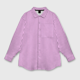 Мужская рубашка oversize 3D с принтом Строгий розовый в чёрную полоску в Тюмени,  |  | 