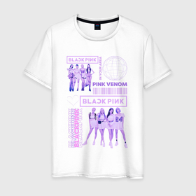 Мужская футболка хлопок с принтом Blackpink   музыкальная группа из Кореи в Петрозаводске, 100% хлопок | прямой крой, круглый вырез горловины, длина до линии бедер, слегка спущенное плечо. | 