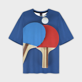 Мужская футболка oversize 3D с принтом Теннисные ракетки в Петрозаводске,  |  | 