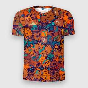 Мужская футболка 3D Slim с принтом Осенняя ностальгия в Екатеринбурге, 100% полиэстер с улучшенными характеристиками | приталенный силуэт, круглая горловина, широкие плечи, сужается к линии бедра | Тематика изображения на принте: 