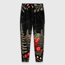 Мужские брюки 3D с принтом Новогодняя темная ночь в Белгороде, 100% полиэстер | манжеты по низу, эластичный пояс регулируется шнурком, по бокам два кармана без застежек, внутренняя часть кармана из мелкой сетки | 