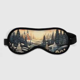 Маска для сна 3D с принтом Зимний предновогодний пейзаж в городе Новоалтайск, внешний слой — 100% полиэфир, внутренний слой — 100% хлопок, между ними — поролон |  | Тематика изображения на принте: 