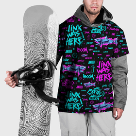 Накидка на куртку 3D с принтом Jinx Arcane pattern neon в Новосибирске, 100% полиэстер |  | 