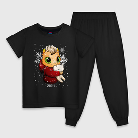 Детская пижама хлопок с принтом Дракон малыш , 100% хлопок |  брюки и футболка прямого кроя, без карманов, на брюках мягкая резинка на поясе и по низу штанин
 | 