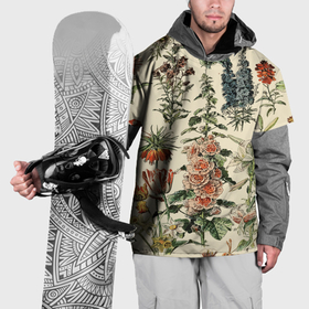Накидка на куртку 3D с принтом Цветочный гербарий из полевых цветов в Кировске, 100% полиэстер |  | 