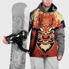 Накидка на куртку 3D с принтом Баронг индонезийские узоры в Тюмени, 100% полиэстер |  | Тематика изображения на принте: 