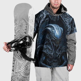 Накидка на куртку 3D с принтом Зловещий ксеноморф в Петрозаводске, 100% полиэстер |  | Тематика изображения на принте: 