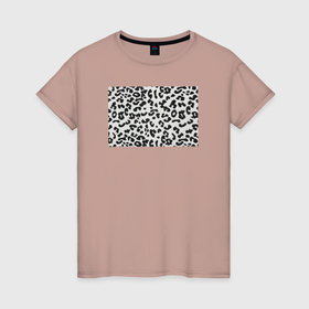 Женская футболка хлопок с принтом Silver leopard в Белгороде, 100% хлопок | прямой крой, круглый вырез горловины, длина до линии бедер, слегка спущенное плечо | 