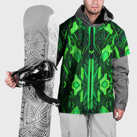Накидка на куртку 3D с принтом Киберпанк неоновая броня зелёная в Петрозаводске, 100% полиэстер |  | Тематика изображения на принте: 