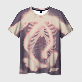 Мужская футболка 3D с принтом Скелет легких в Кировске, 100% полиэфир | прямой крой, круглый вырез горловины, длина до линии бедер | 