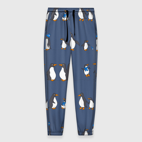 Мужские брюки 3D с принтом Забавное семейство пингвинов в Петрозаводске, 100% полиэстер | манжеты по низу, эластичный пояс регулируется шнурком, по бокам два кармана без застежек, внутренняя часть кармана из мелкой сетки | Тематика изображения на принте: 