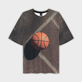 Мужская футболка oversize 3D с принтом Мяч баскетбольный в Кировске,  |  | 