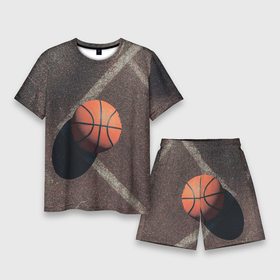 Мужской костюм с шортами 3D с принтом Мяч баскетбольный в Кировске,  |  | 