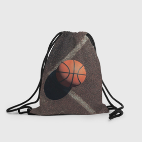 Рюкзак-мешок 3D с принтом Мяч баскетбольный в Кировске, 100% полиэстер | плотность ткани — 200 г/м2, размер — 35 х 45 см; лямки — толстые шнурки, застежка на шнуровке, без карманов и подкладки | Тематика изображения на принте: 