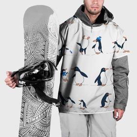 Накидка на куртку 3D с принтом Семейство пингвинов на прогулке , 100% полиэстер |  | 