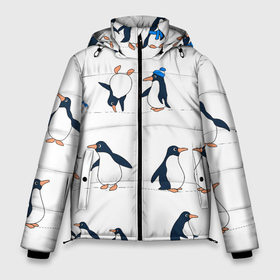 Мужская зимняя куртка 3D с принтом Семейство пингвинов на прогулке в Новосибирске, верх — 100% полиэстер; подкладка — 100% полиэстер; утеплитель — 100% полиэстер | длина ниже бедра, свободный силуэт Оверсайз. Есть воротник-стойка, отстегивающийся капюшон и ветрозащитная планка. 

Боковые карманы с листочкой на кнопках и внутренний карман на молнии. | 