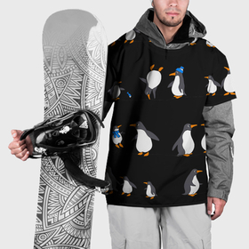 Накидка на куртку 3D с принтом Веселая семья пингвинов в Новосибирске, 100% полиэстер |  | 