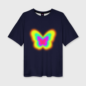 Женская футболка oversize 3D с принтом Бабочка градиент ,  |  | 
