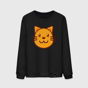 Мужской свитшот хлопок с принтом Оранжевый котик счастлив в Тюмени, 100% хлопок |  | Тематика изображения на принте: 