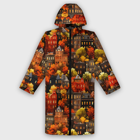 Мужской дождевик 3D с принтом Осенний город на горе в Кировске,  |  | 