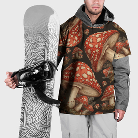 Накидка на куртку 3D с принтом Много красивых мухоморов в Курске, 100% полиэстер |  | Тематика изображения на принте: 