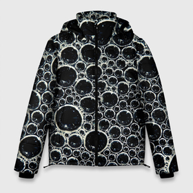 Мужская зимняя куртка 3D с принтом Пузыри  и отражение в Курске, верх — 100% полиэстер; подкладка — 100% полиэстер; утеплитель — 100% полиэстер | длина ниже бедра, свободный силуэт Оверсайз. Есть воротник-стойка, отстегивающийся капюшон и ветрозащитная планка. 

Боковые карманы с листочкой на кнопках и внутренний карман на молнии. | Тематика изображения на принте: 