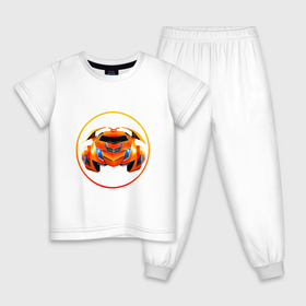 Детская пижама хлопок с принтом Orange transformer car в Тюмени, 100% хлопок |  брюки и футболка прямого кроя, без карманов, на брюках мягкая резинка на поясе и по низу штанин
 | 