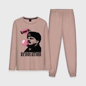 Мужская пижама с лонгсливом хлопок с принтом Ленин любовь и революция в Тюмени,  |  | 