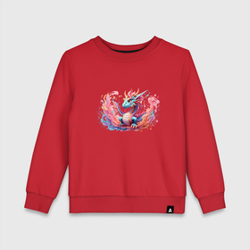 Детский свитшот хлопок с принтом Дракон дракошка символ 2024 года , 100% хлопок | круглый вырез горловины, эластичные манжеты, пояс и воротник | 
