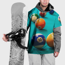 Накидка на куртку 3D с принтом Бильярдные шары в Кировске, 100% полиэстер |  | 
