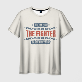 Мужская футболка 3D с принтом The fighter в Кировске, 100% полиэфир | прямой крой, круглый вырез горловины, длина до линии бедер | 