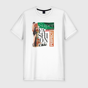 Мужская футболка хлопок Slim с принтом Модная супер девочка в Кировске, 92% хлопок, 8% лайкра | приталенный силуэт, круглый вырез ворота, длина до линии бедра, короткий рукав | 